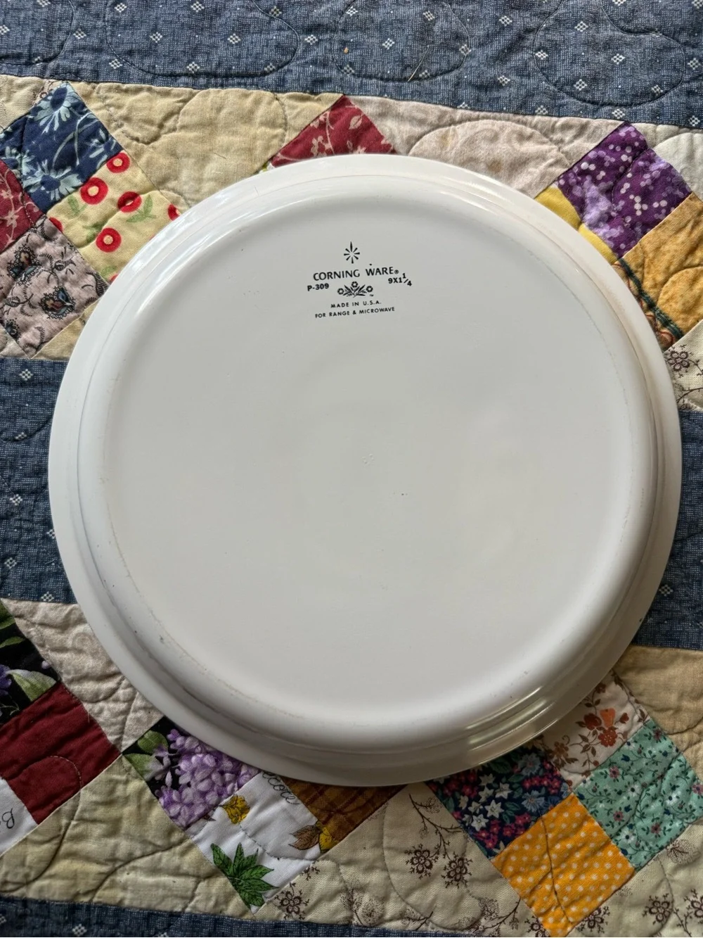 Vintage Corning Ware Blue Cornflower P-309 9” Pie Plate USA